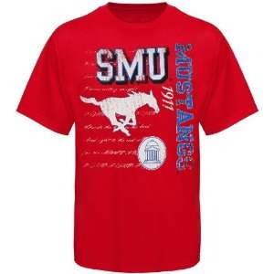 SMU Mustangs Crimson Rustic T Shirt