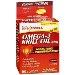   Omega 3 Krill Oil 300mg Softgels, 60 ea Health 