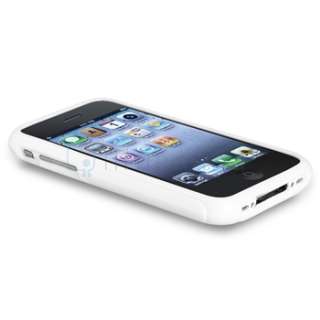 TPU Fitted Case Cover Skin for iphone 3G/3GS S in White S Line Shape 