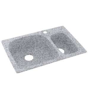   22 Inch Large/Small Bowl Kitchen Sink, Gray Granite