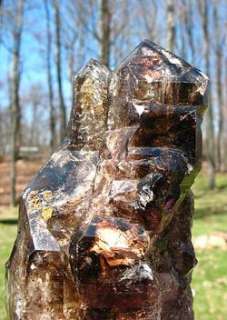 Large Elestial Smoky Quartz Crystal Jacare Skeletal  