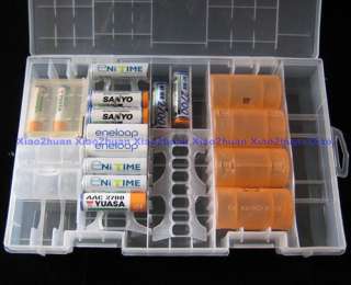 AAA AA C D 9V Battery Storage Holder Case Box Hard Rack  
