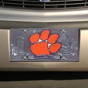  Clemson Tigers Heavy Duty Color Pewter License Plate 
