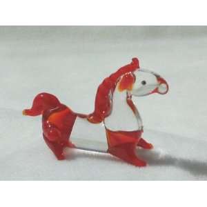  Collectibles Crystal Figurines Red Horse Sitting 