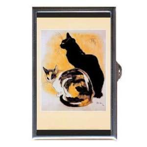  TWO CATS BLACK AND CALICO Coin, Mint or Pill Box Made in 