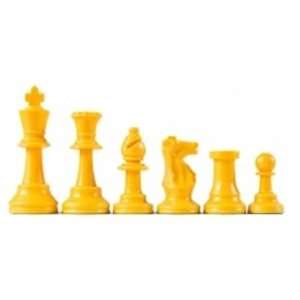  17 Staunton Yellow Chess Pieces for Chess Set Toys 