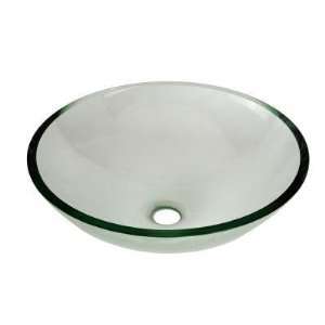  Pegasus SF 02 Clear Round Glass Vessel Sink With Drain Kit 