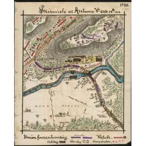  Civil War Map Skirmish at Auburn, Va., Oct. 14th, 1863 