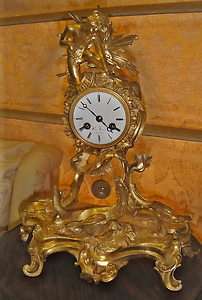   FRENCH MANTEL CLOCK   MERCURY ORMOLU CIRCA 1850 The Finest  