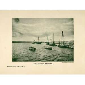  1908 Print Boats Harbor Harbour Skerries Ireland Haines 