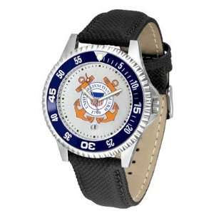  US Coast Guard Suntime Competitor Poly/Leather Band Watch 
