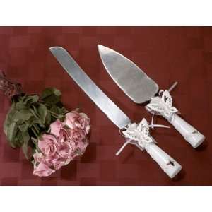  Butterfly Theme Cake and Knife Set (Set of 6)   Wedding 