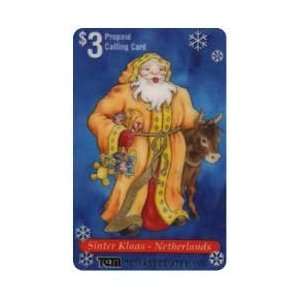   Card $3. Santa Claus Sinter Klaas   Netherlands With Toys & Pony
