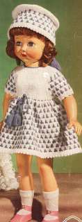 18 Vintage Doll Dress Hat Clothes Set Knitting PATTERN  