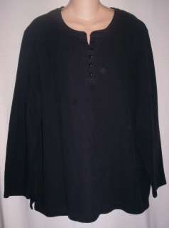 ESSENTIALS BY MAGGIE BLACK LONG SLEEVE TUNIC SIZE 26/28W  