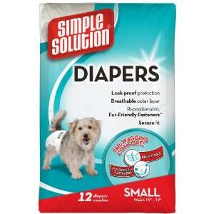  Simple Solution Disposable Diapers, Small, 12 Count Pet 