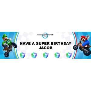  Mario Kart Wii Personalized Birthday Banner Medium 24 x 