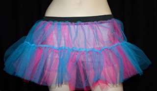RAVE TUTU PINK BLUE SKIRT DANCE CYBER PARTY NEON CLUB  