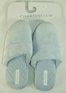 Charter Club Soft Velour Slip On Scuff Slippers New  