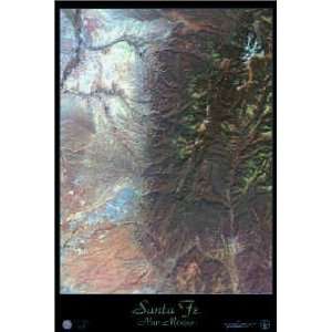  Santa Fe, New Mexico Satellite Print, 24x36