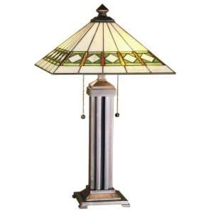  Diamond Mission Tiffany Stained Glass Table Lamp 24 Inches 