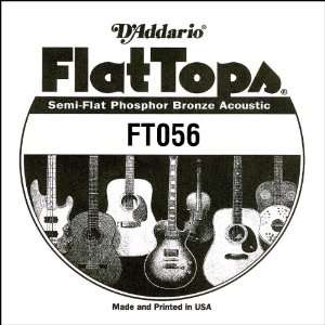  DAddario FT056 Semi Flat Phosphor Bronze Acoustic Guitar 