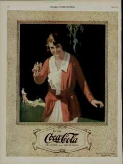 1922 COCA COLA AD / ~RARE~ TERRIFIC FEMALE SCENE WITH A NICE ORNATE 