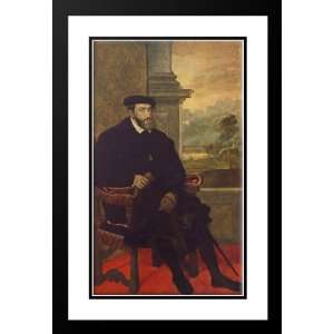  Titian 26x40 Framed and Double Matted Portrait of Charles 