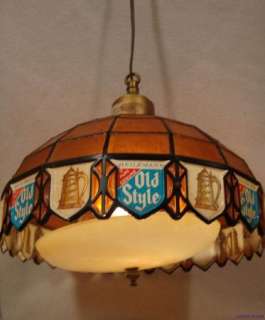   Old Style Beer Tiffany stained glass style hanging lamp light bar sign