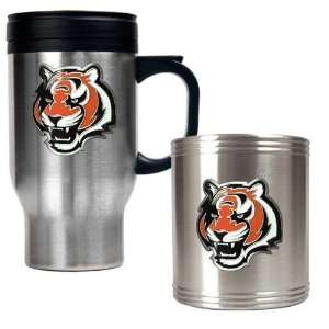   Bengals NFL Travel Mug & Stainless Can Holder Set   Primary logo