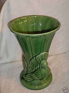 SHAWNEE Pottery Green Twin Dove 9 Vase # 829  