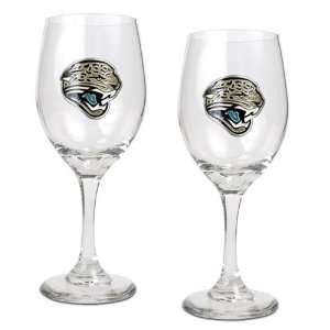   Jaguars NFL 2pc Wine Glass Set   Primary Logo