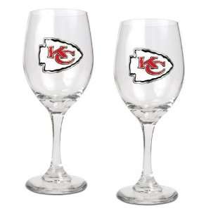  Kansas City Chiefs 2pc Wine Glass Set   Primary Logo 