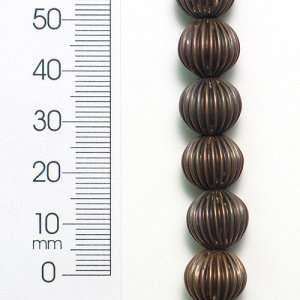    Round Pleated Metal Beads 8 Inch Strand Arts, Crafts & Sewing