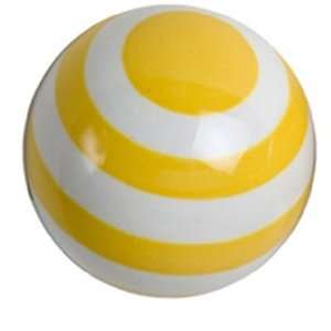  Yellow & White Striped Ceramic Drawer Pull