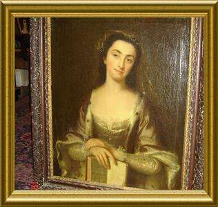   LADY PORTRAIT WITH BOOK Lewis Theobald Shakespeare OIL PAINTING  