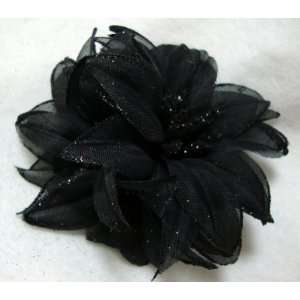  NEW Black Glitter Flower Hair Clip Pin and Band, Limited. Beauty