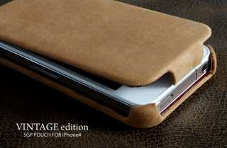 SGP iPhone 4S Leather Case Vintage Edition   Brown Flat 884828112011 