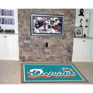 Miami Dolphins 4 Foot x 6 Foot Rug 