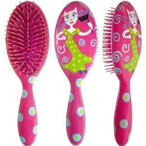   Pink Girl Cat / Kitten Modern Hairbrush   Large Hair Brush Beauty
