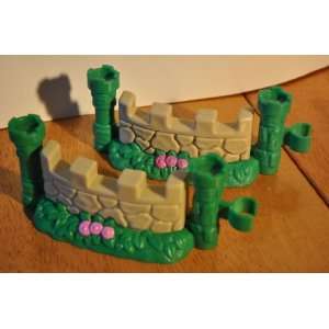 Little People Stone & Grass Fence Pieces (2) 2003 Mattel Replacement 