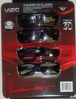 Vizio Theater 3D Glasses 4 Pack OPEN BOX 845226006470  