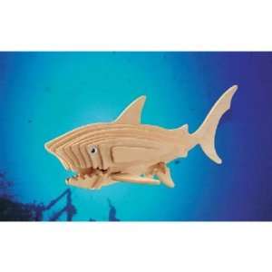  Puzzled Shark 3D Natural Wood Puzzle Toys & Games