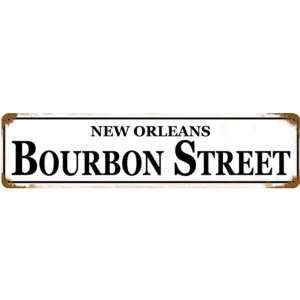 New Orleans Bourbon Street Metal Bar Sign  Kitchen 