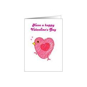  happy valentines Day, a love shape little chick Card 