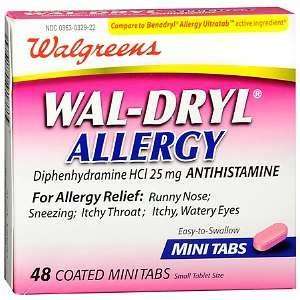  Wal Dryl Allergy Relief Coated Mini Tabs, 48 ea 