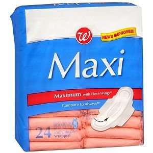   Maxi Pads with Flexi Wings, 24 ea Health 