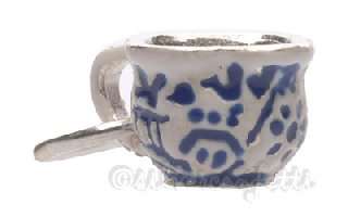 Sterling Silver BLUE WILLOW Enamel CHINTZ TEA CUP or COFFEE CUP Charm 