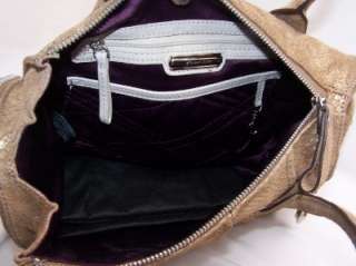 Makowsky CAPPUCCINO Shimmer Snake Embossed Leather Handbag $230 