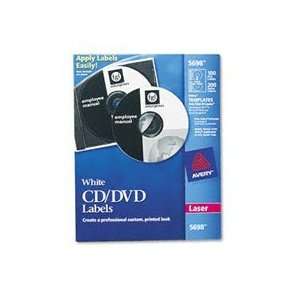  Avery CD Labels for Laser Printers, White, 100 Disc Labels 